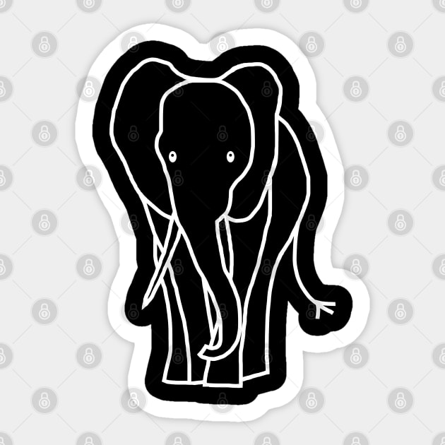 Ghost Elephant Minimal Sticker by ellenhenryart